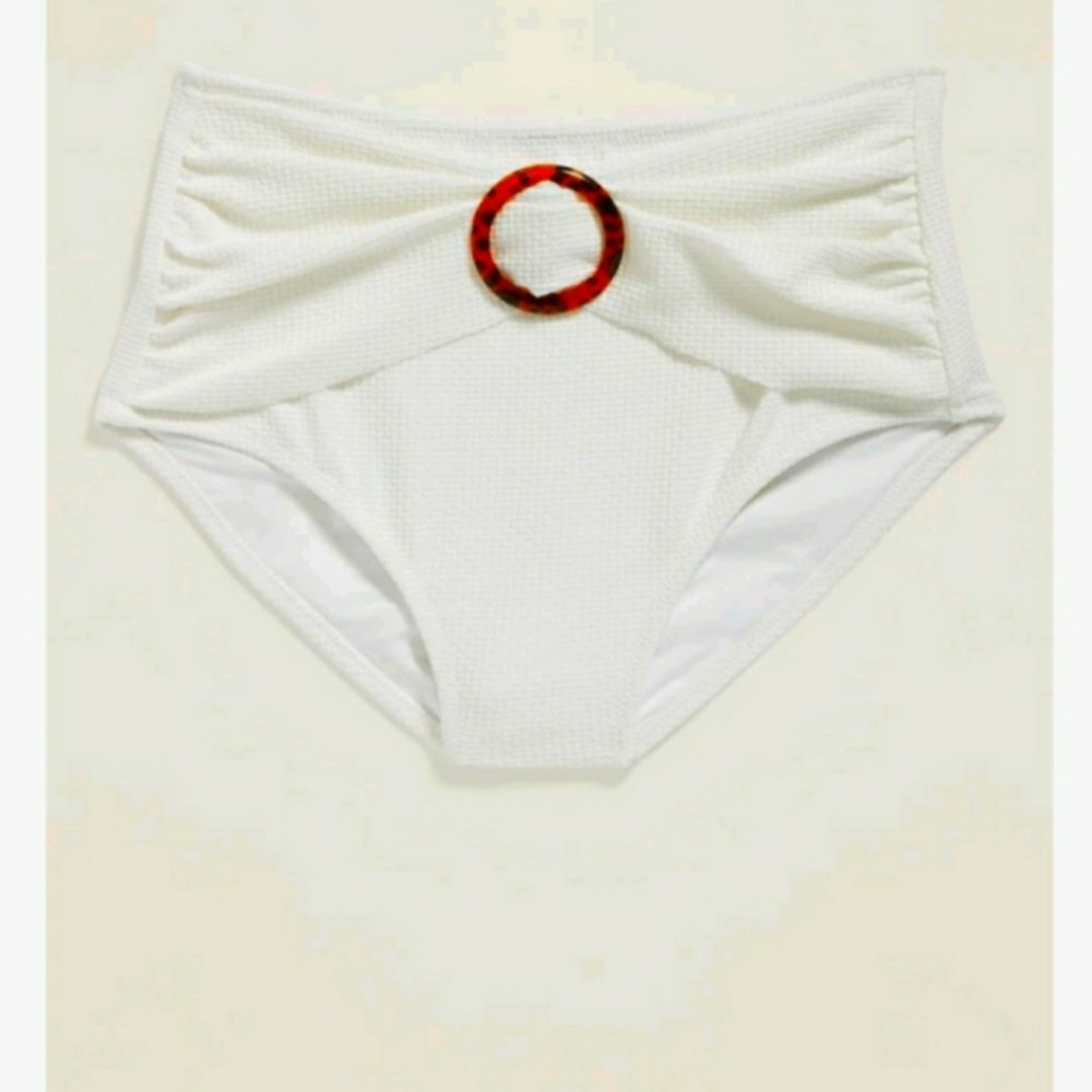White Belted Swim Bottom